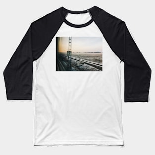 Frosty Winter Landscape Shot Through Train Window Baseball T-Shirt